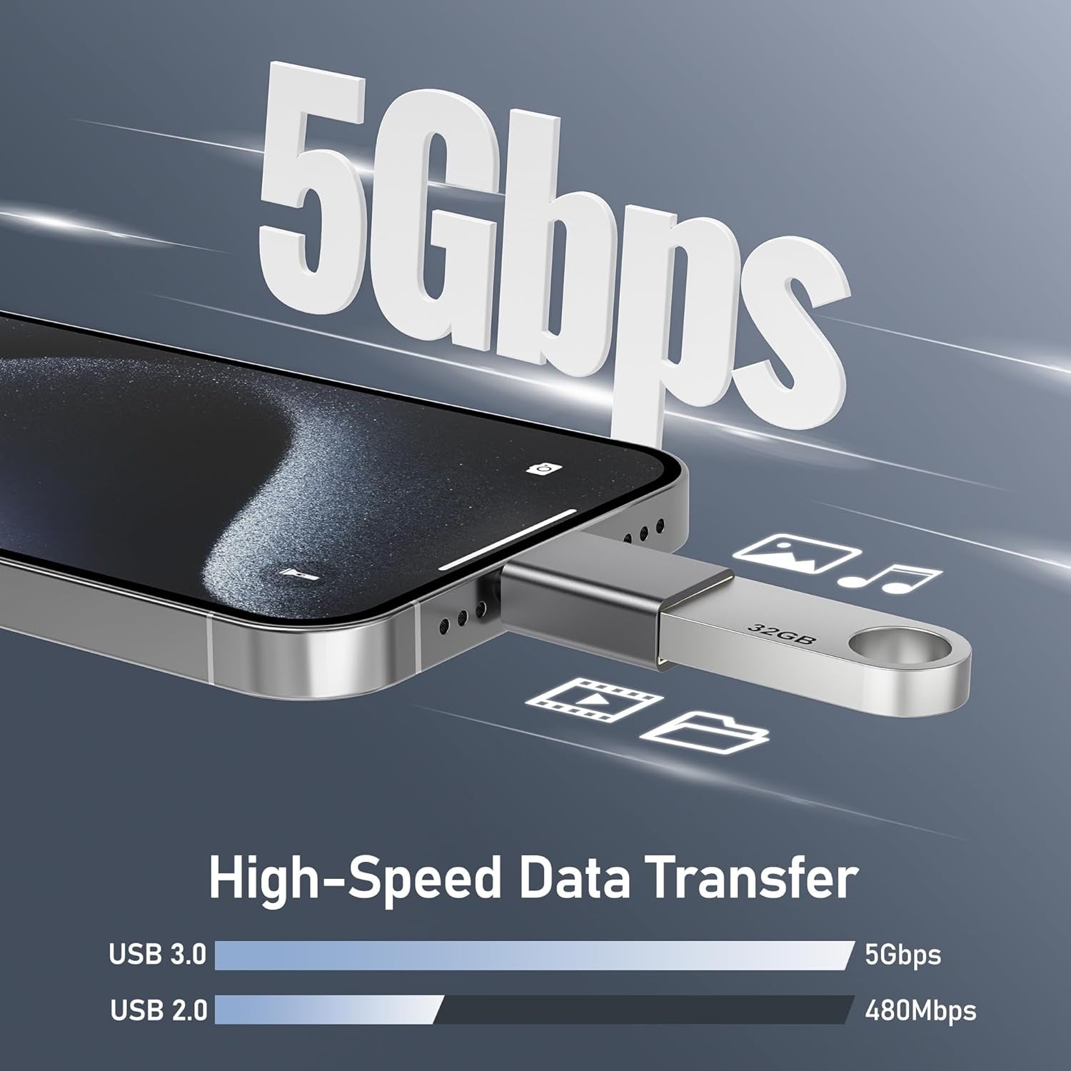 NÖRDIC USB-A 3.1 OTG hunn- til USB C-hannadapter datasynkronisere og lade Aluminium Space Grey