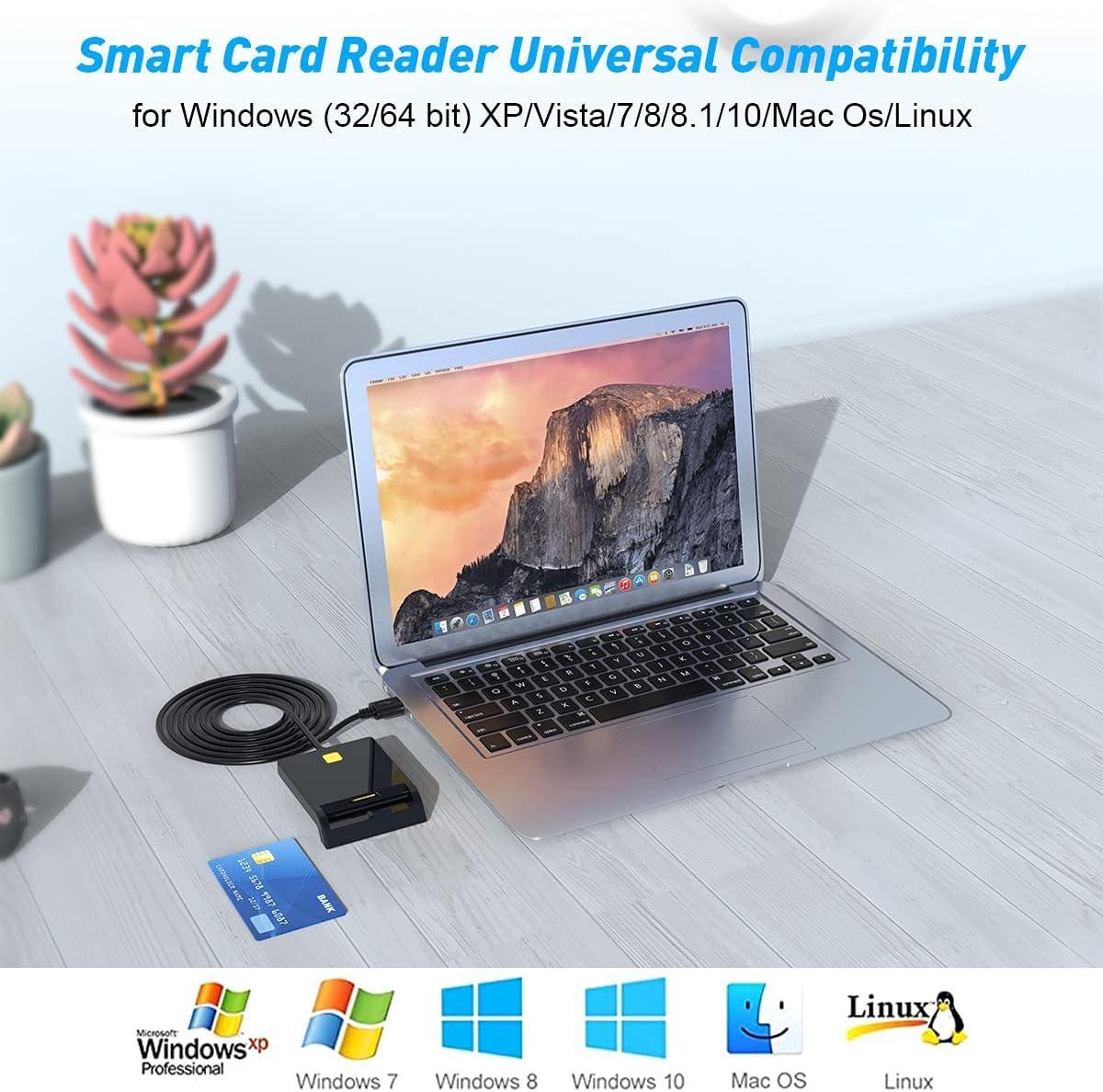 NÖRDIC USB-C Smartkort og SIM-kortleser ISO7816 ID-kort EMV Kredittkort
