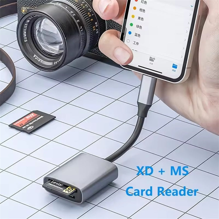 NÖRDIC USB-C/USB-A kortleser 2 spor MS, xD UHS-I