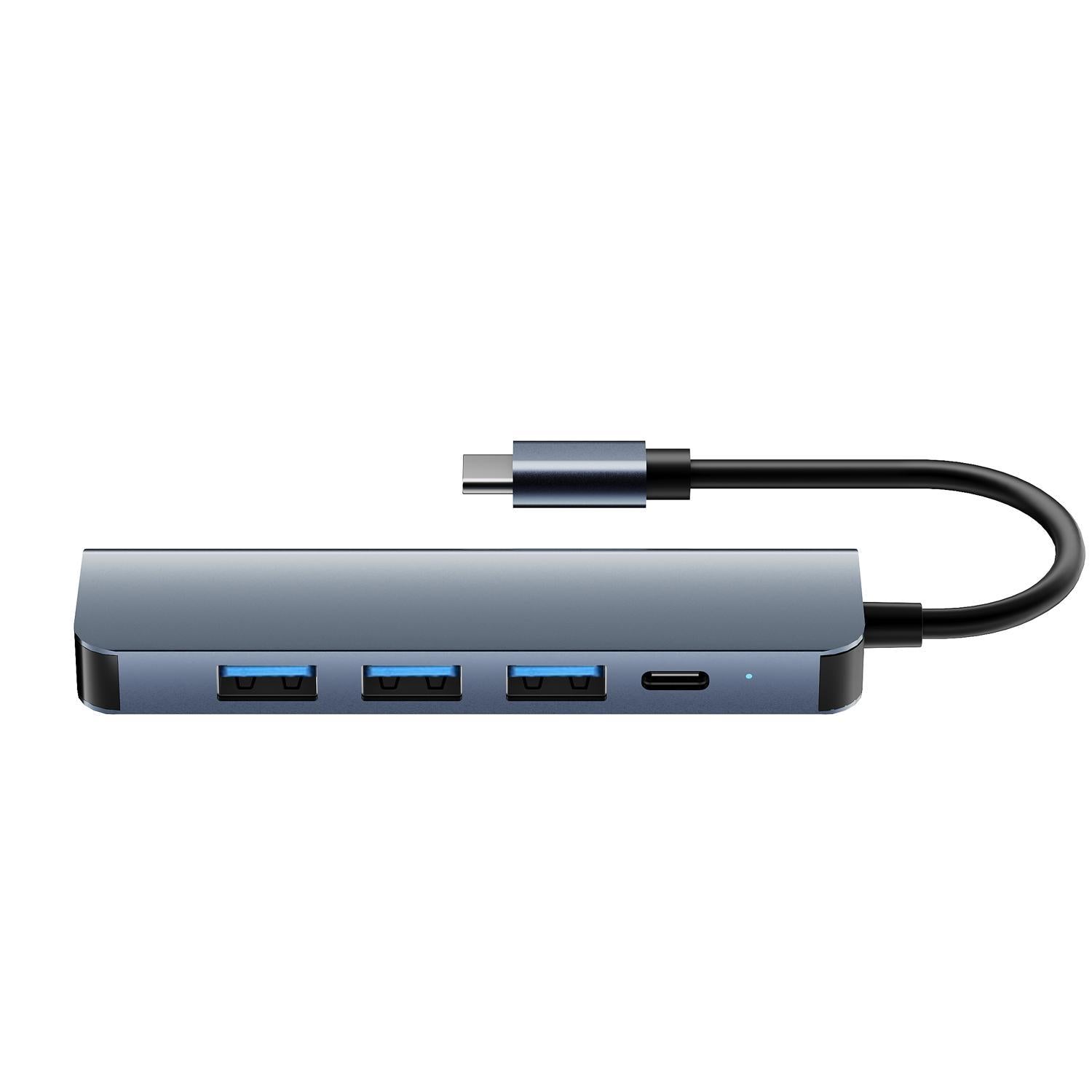 NÖRDIC USB-C 5-ports Hub 3xUSB-A 2.0, 1xUSB-A 3.1 og 1xUSB-C DP100W