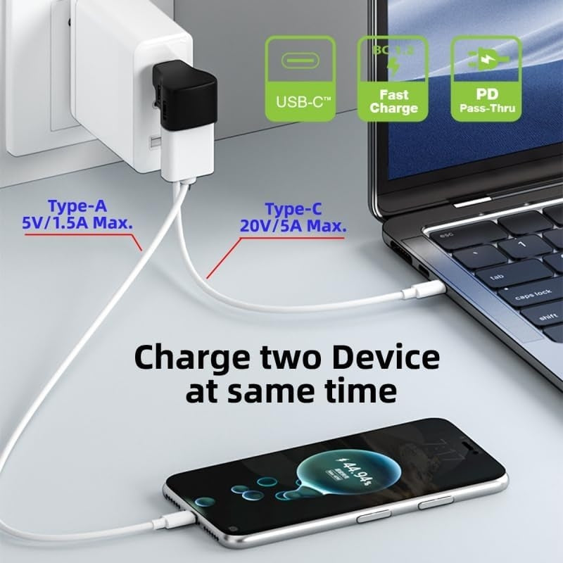 NÖRDIC USB-C-adapter 1 til 2 USB-C 3.1 + USB-A 10 Gbps 4K60Hz 100W PD