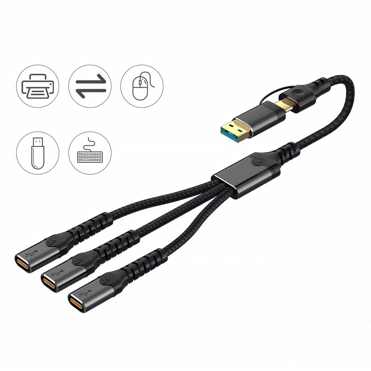 NÖRDIC USB-C/A hub til 3xUSB-C