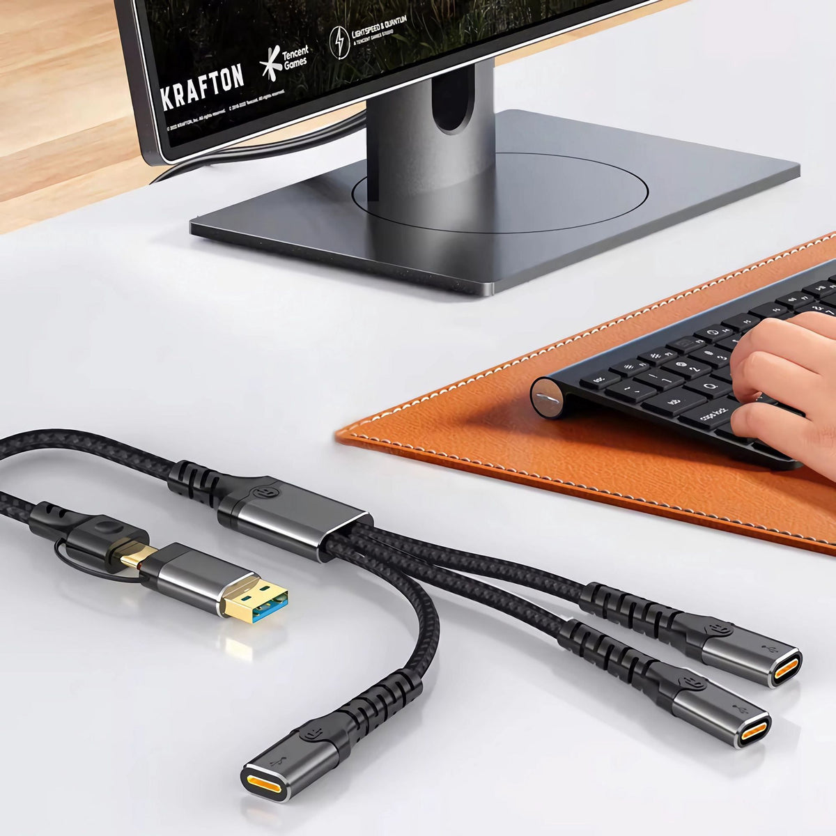 NÖRDIC USB-C/A hub til 3xUSB-C