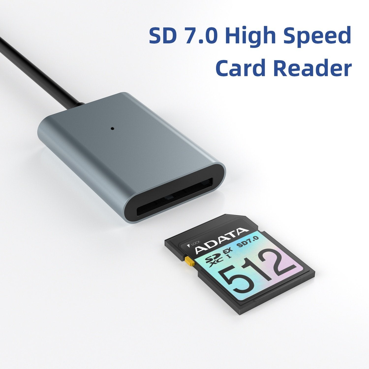 NÖRDIC USB-C-kortleser SD Express 7.1 NVMe PCIe 3.1x1 985 Mbps, USB 3.2 Gen 2 10 Gbps