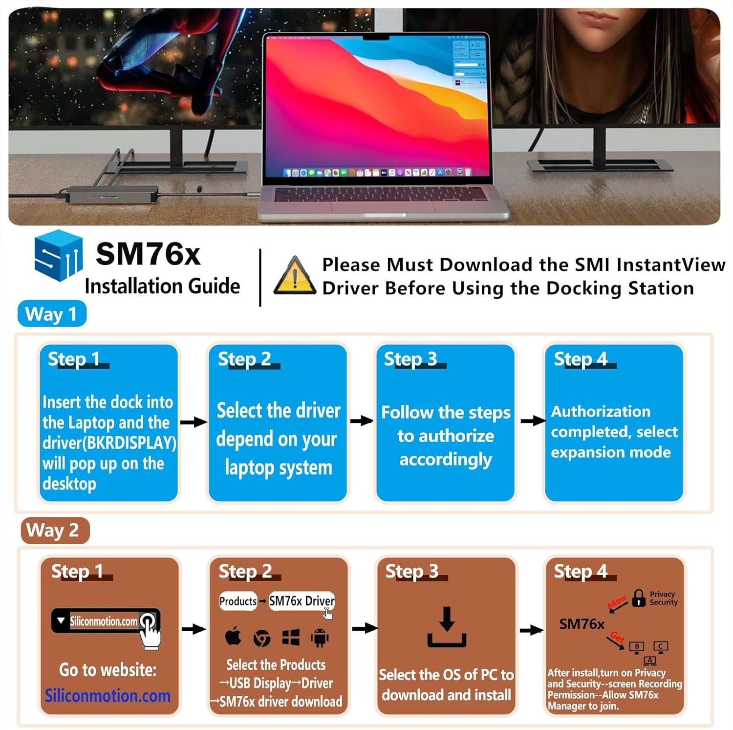 NÖRDIC USB-C Dockingstasjon 1 til 10 med 2xHDMI 4K60Hz 1xPD100W 1xRJ45 GigaLan 1xSD/MicroSD 2xUSB-A 1xUSB-C 1xAudio støtte MacBook M1, M2, M3, og M4