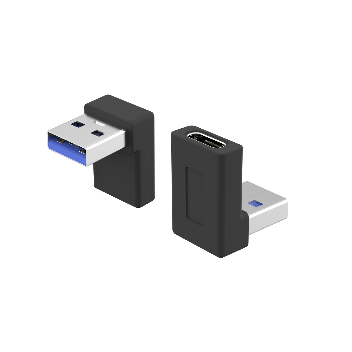 NÖRDIC USB-C hunn til USB-A hannvinklet adapter 90 grader