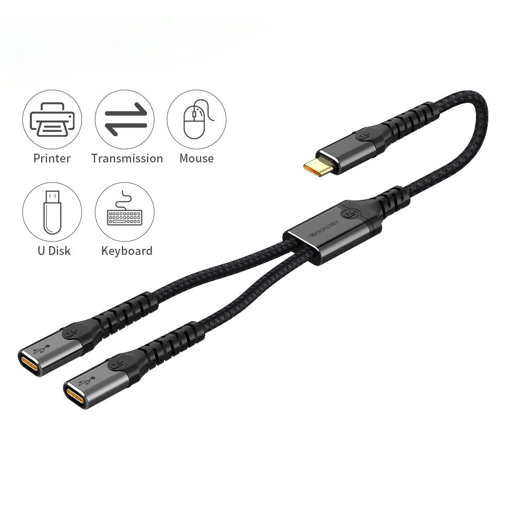 NÖRDIC USB-C Hub til 1xUSB-C PD60W og 1xUSB-C