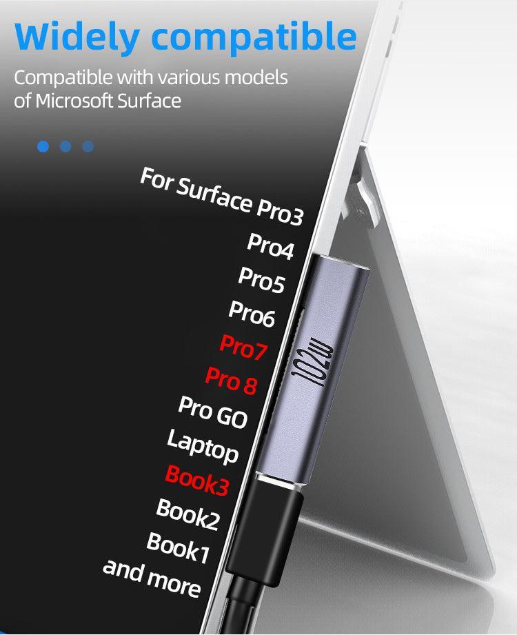 NÖRDIC USB-C ladeadapter for Microsoft Surface 15V 6.8A 102W