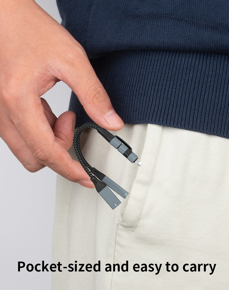 NÖRDIC USB-C+Lightning til lyd 3,5 mm PD60W USB-C 15 cm