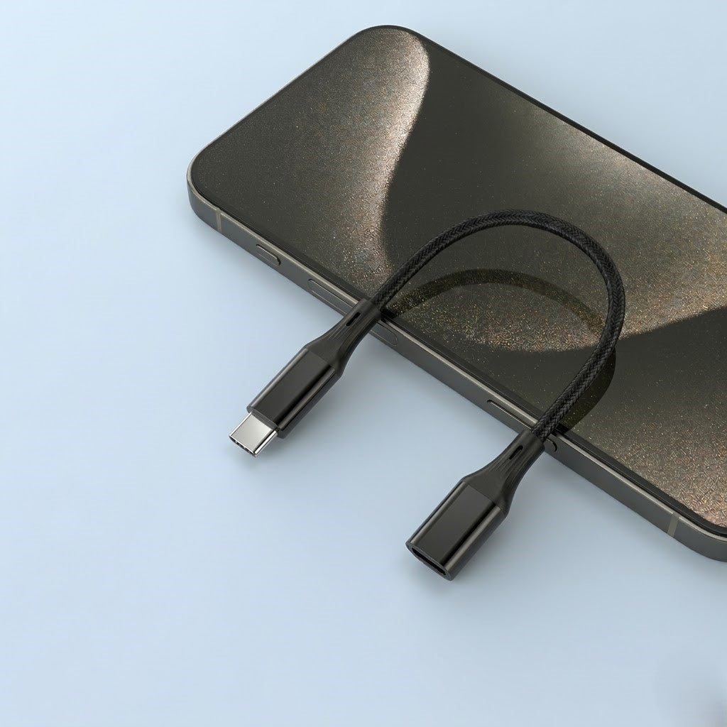 NÖRDIC USB-C hann til Lightning hunn-adapter 15 cm