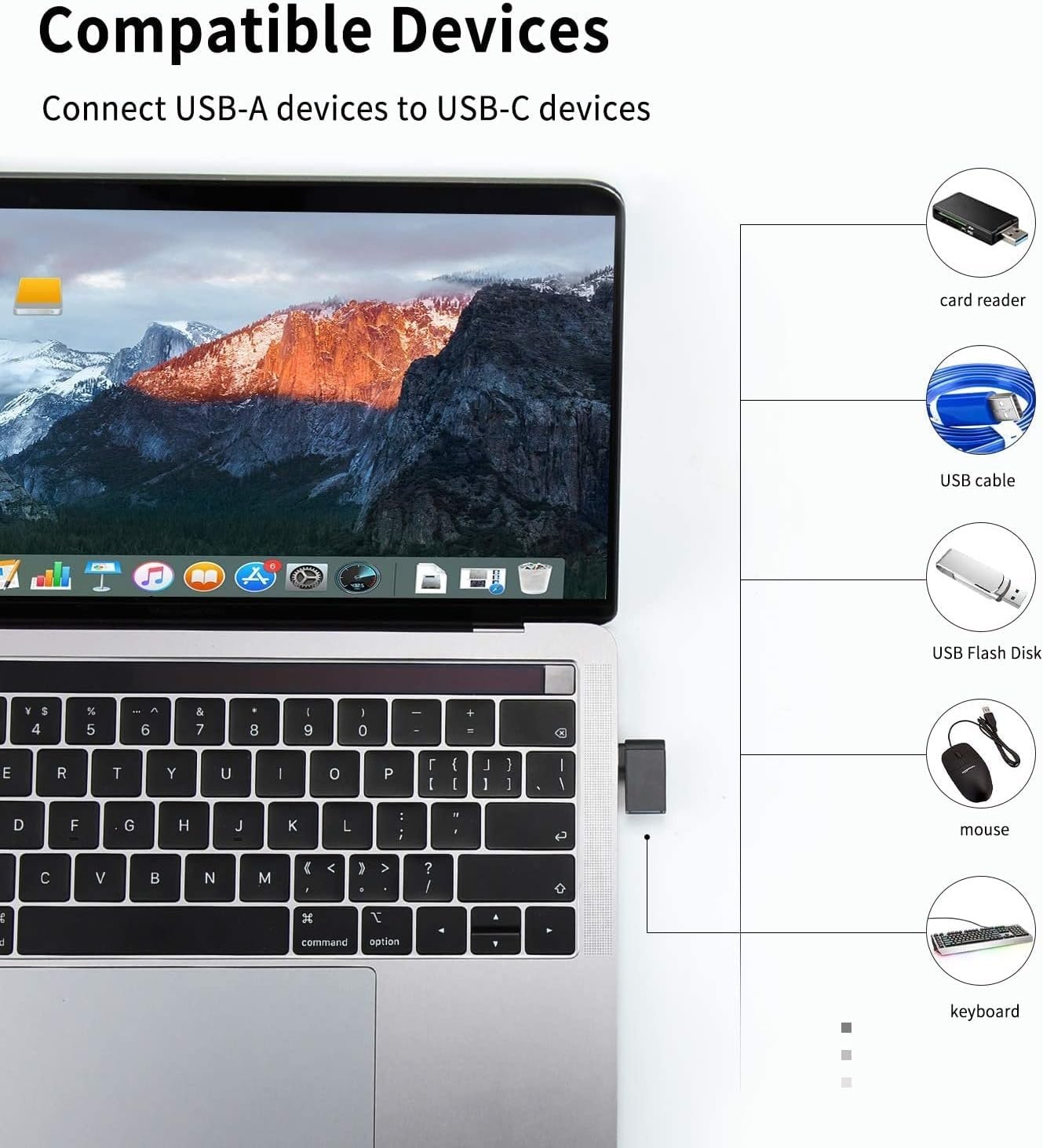 NÖRDIC USB-C hann til USB-A hunn vinklet adapter 90 grader