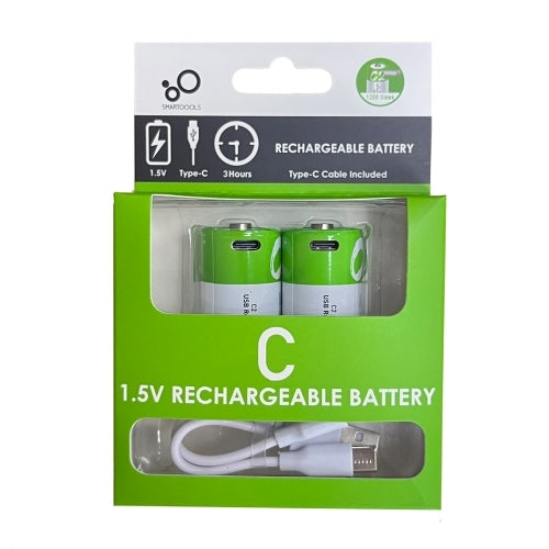 NÖRDIC USB-C Rechargeable C batteries 2-pack 1.5V LR14