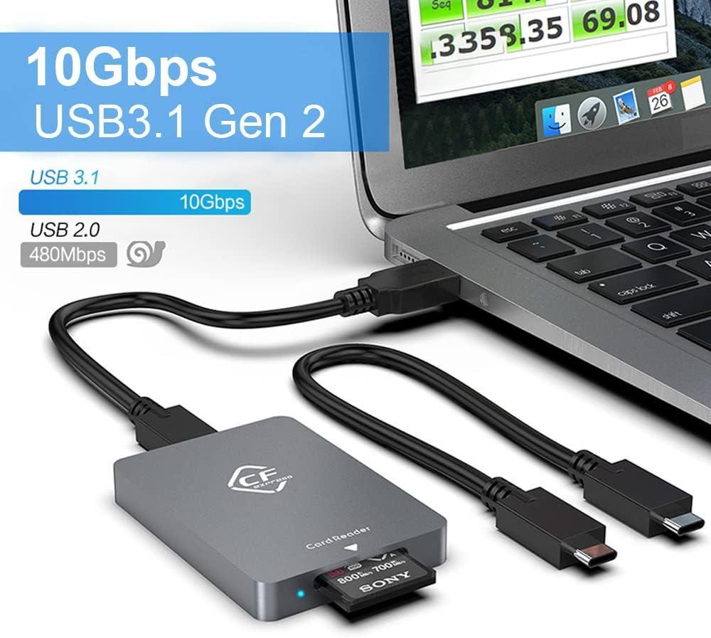 NÖRDIC USB-C/USB-A CFexpress-kortleser Type B 10Gbps UHS-I