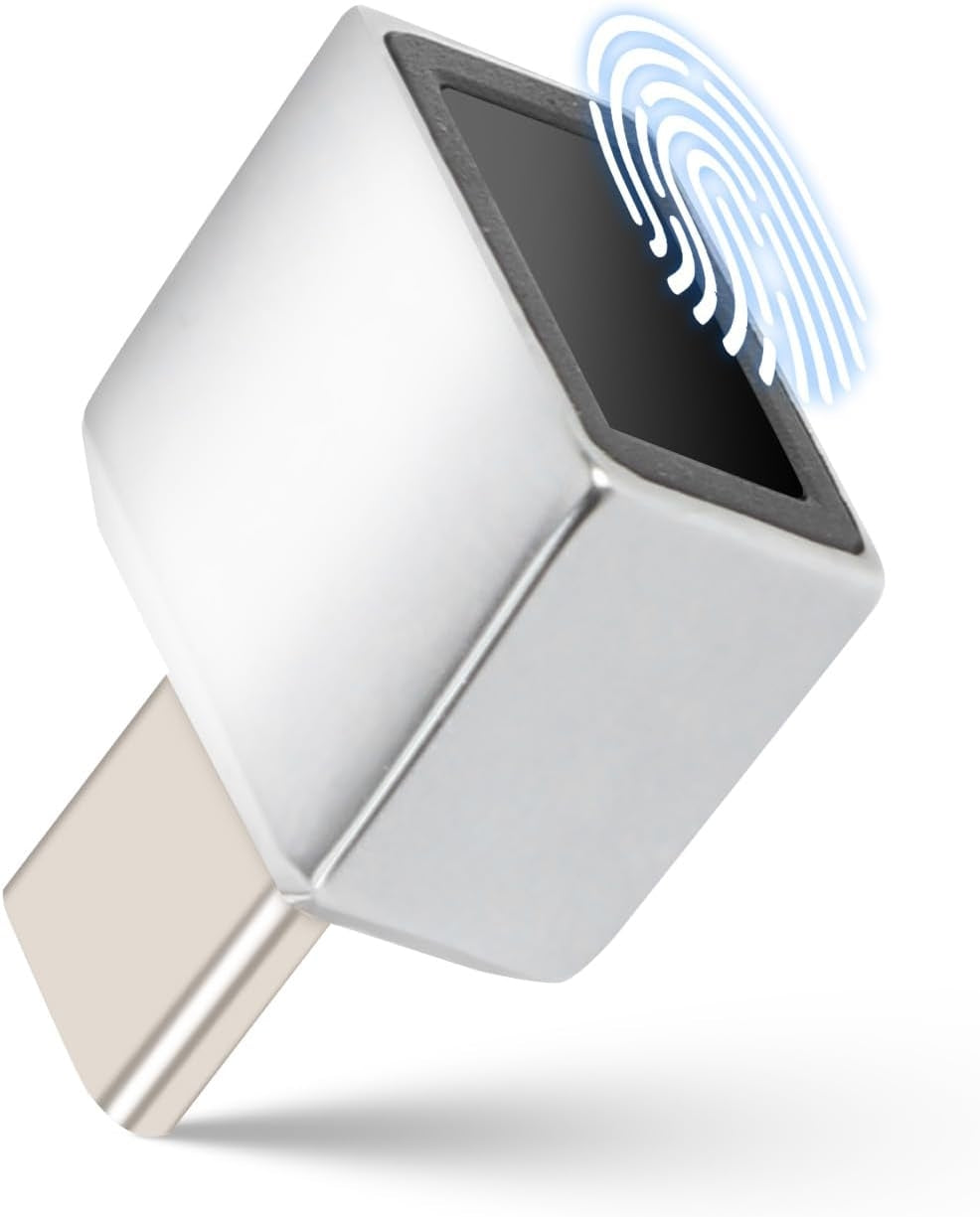 NÖRDIC USB-C Windows Hello Fingeravtrykksleser for Windows 11/10, Sikkerhetsenhet for pålogging på PC og bærbar PC, Raskt og sikkert lås