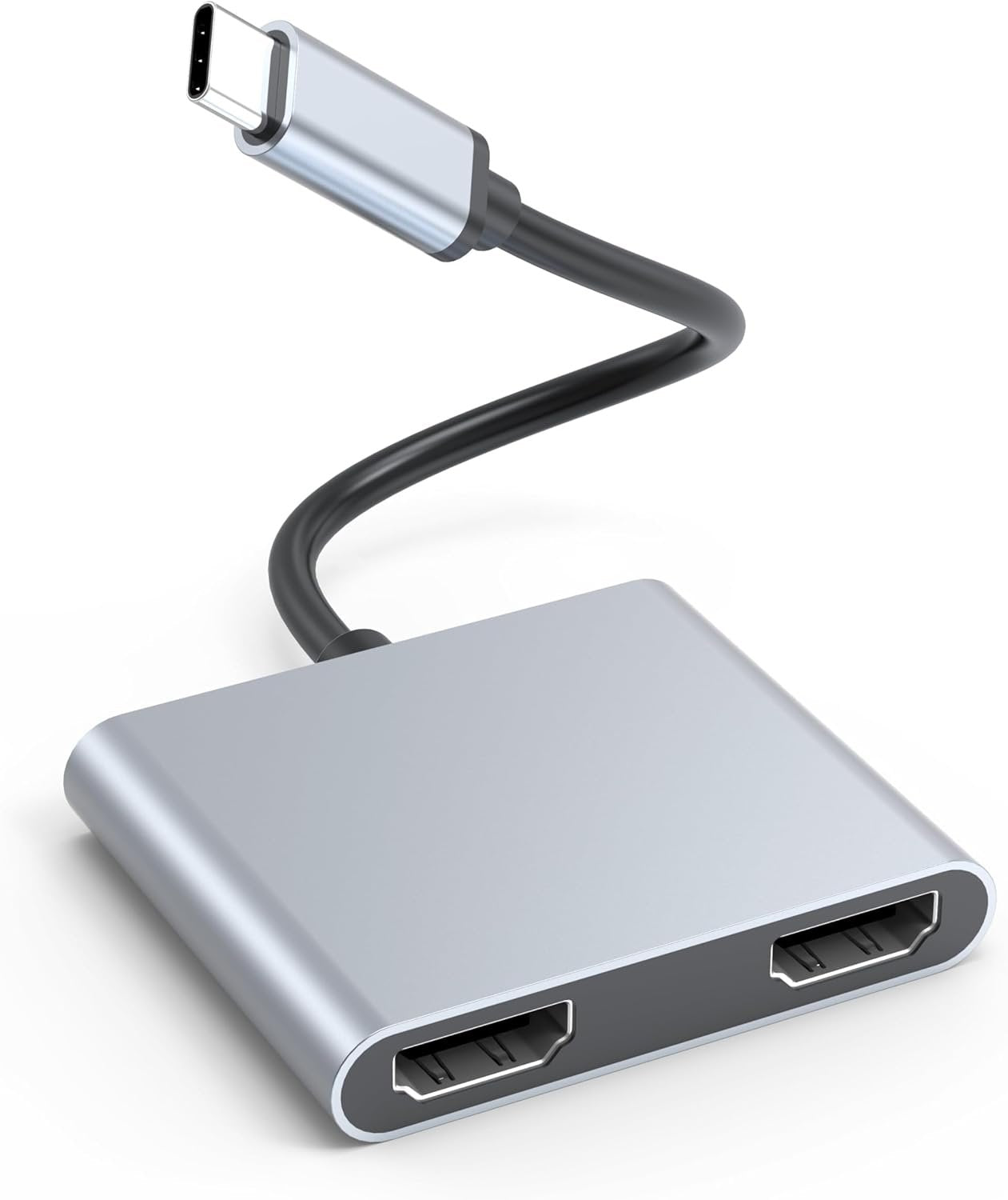 NÖRDIC USB-C-adapter for doble HDMI-skjermer, 4K 60Hz, Windows, MacOS, Android