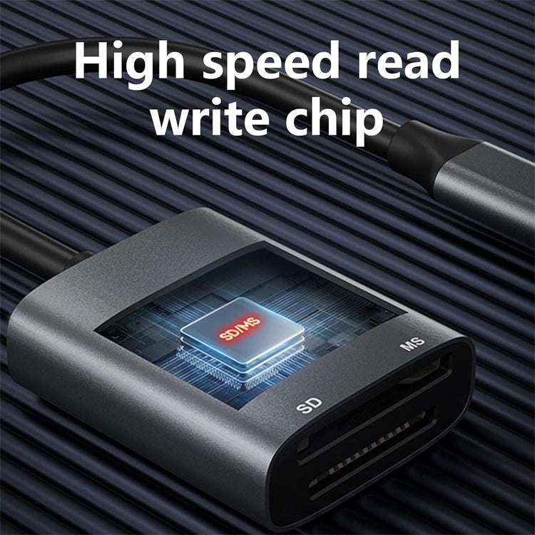 NÖRDIC USB-C-kortleser 2 spor SD, MS UHS-I