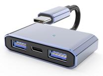 NÖRDIC USB-C hub 3 porter 2xUSB-A 3.1 5 Gbps 1xUSB-C PD10W 3.0