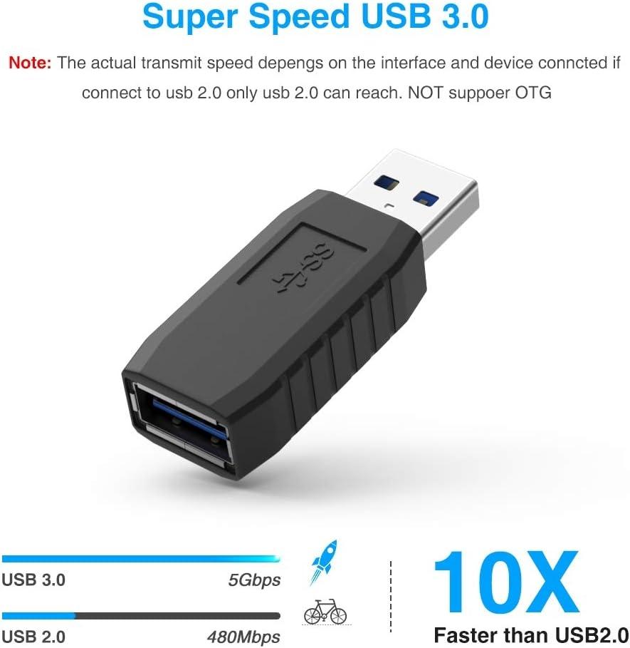 NÖRDIC USB-kontakt hann til hunn USB 3.1 type A-adapter Superspeed 5 Gbps USB-portforlengelse
