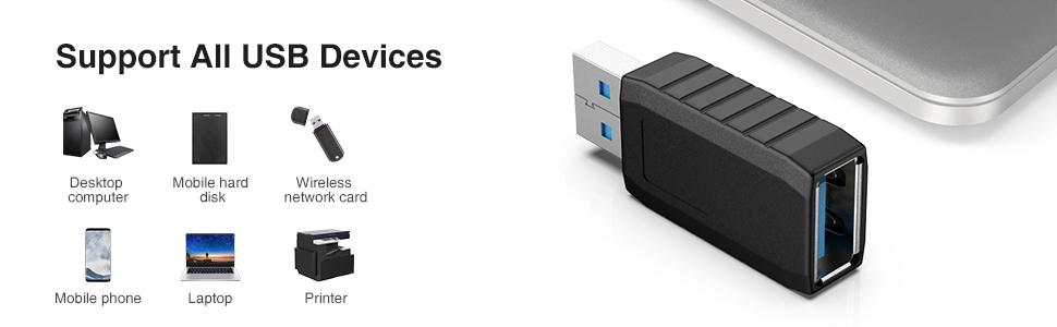 NÖRDIC USB-kontakt hann til hunn USB 3.1 type A-adapter Superspeed 5 Gbps USB-portforlengelse