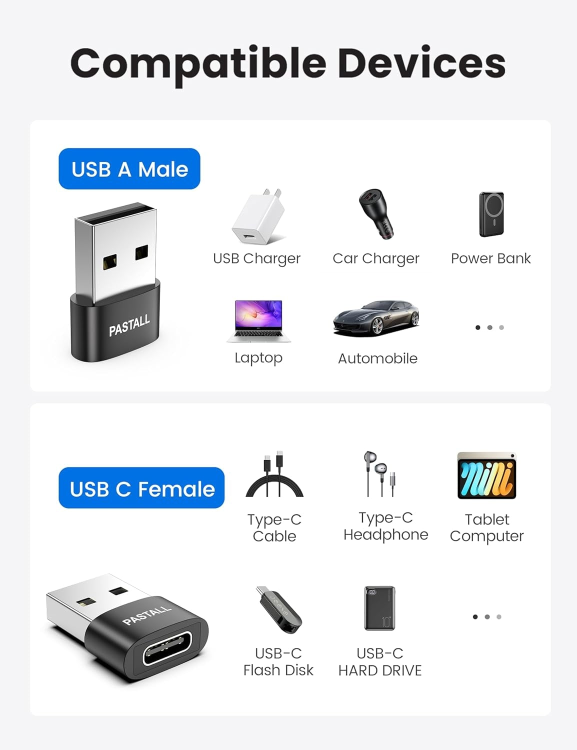 NÖRDIC USB C til OTG USB En adapter Metal Black