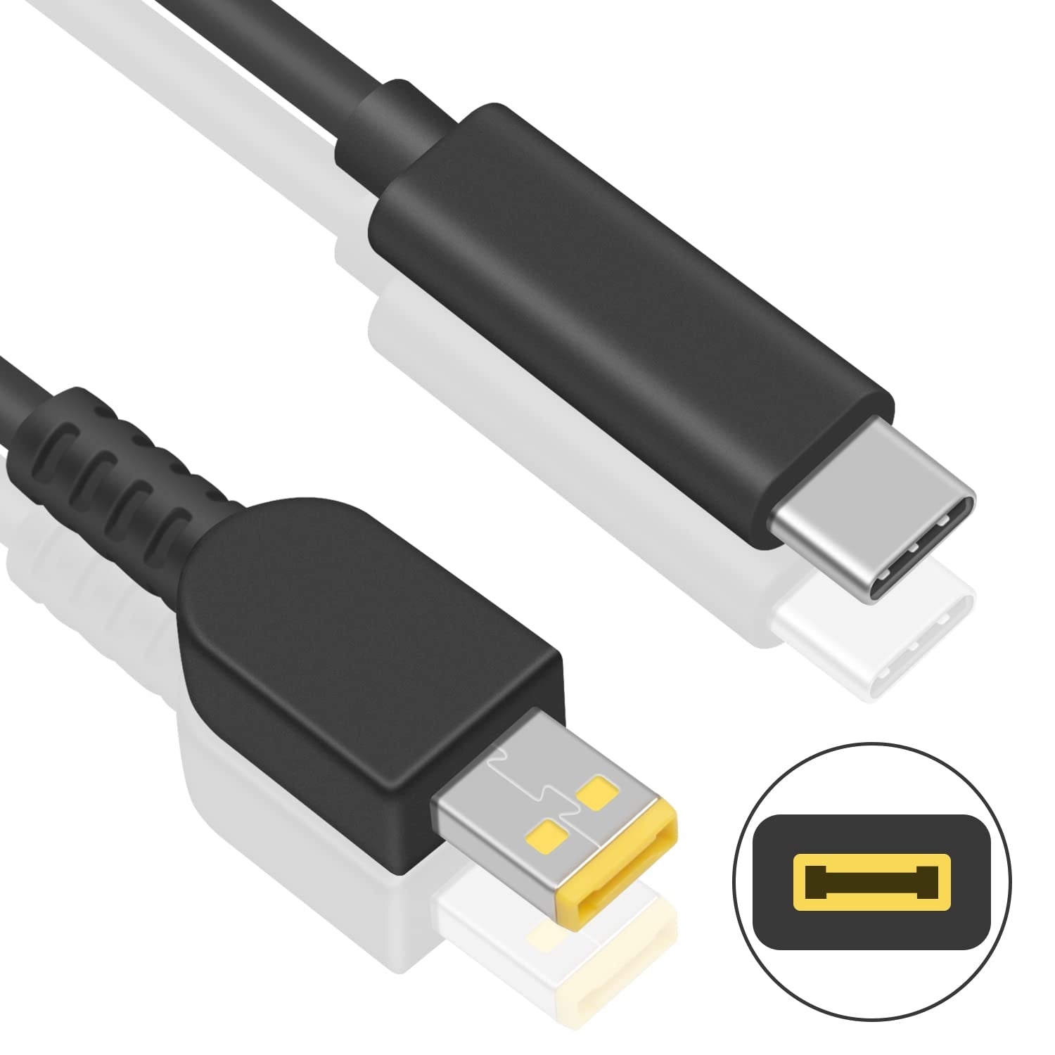 NÖRDIC USB-C til Lenovo Yellow Square-kabel 65W 1,5m
