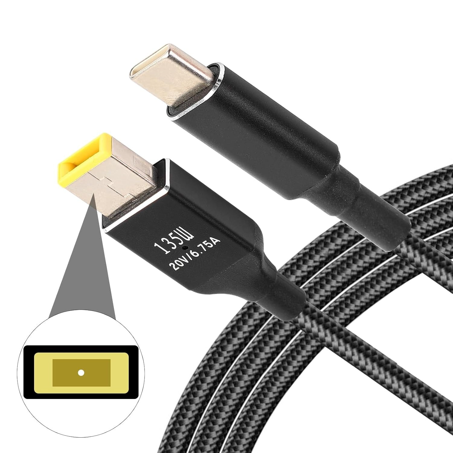 NÖRDIC USB-C till Lenovo Yellow Square kabel 135W 2m