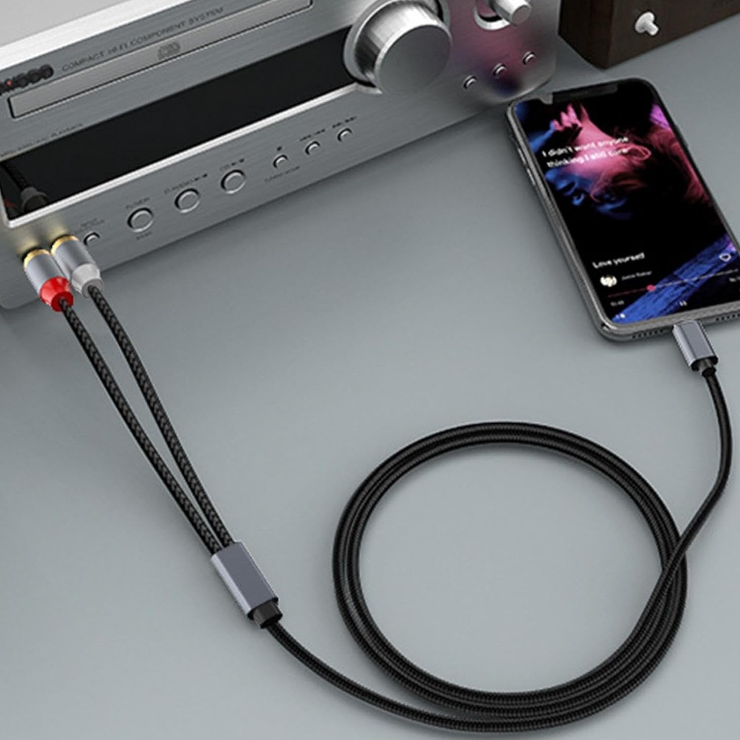 NÖRDIC USB-C til RCA-kabel 1,2m for lyd