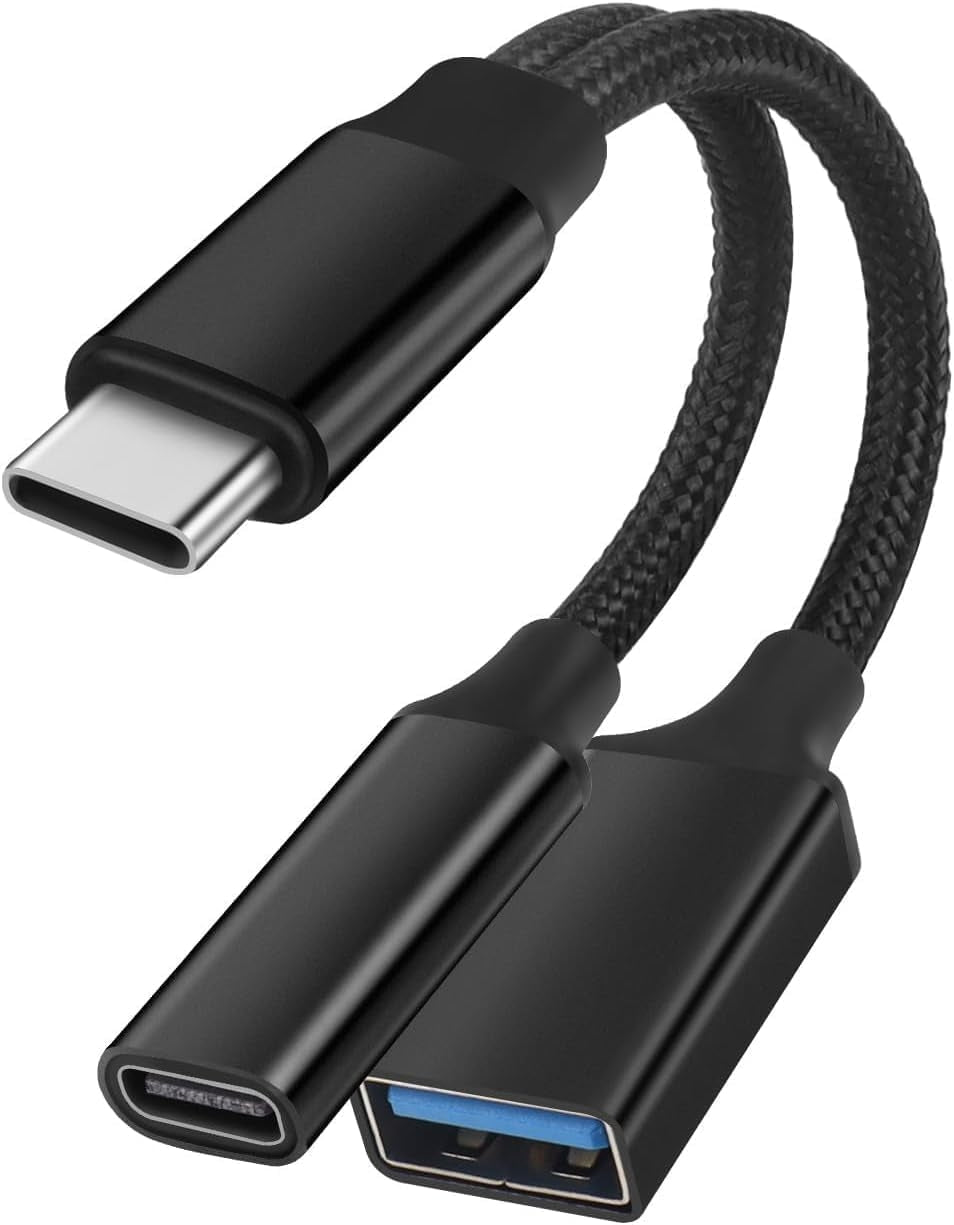 NÖRDIC USB-C til USB-A og USB-C PD60W ladeadapter 13 cm