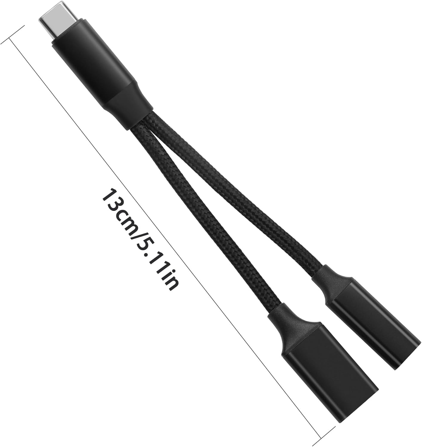 NÖRDIC USB-C til USB-A og USB-C PD60W ladeadapter 13 cm