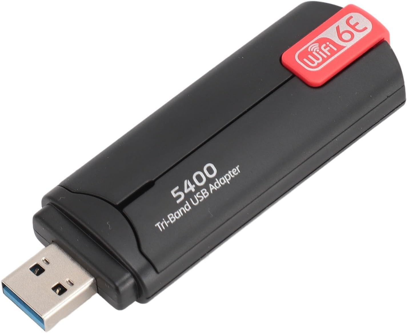 NÖRDIC USB-A WiFi-adapter, 5400 Mbps høyhastighet stabil USB3.0 trådløs nettverksadapter WiFi 6E, bærbar for stasjonær PC