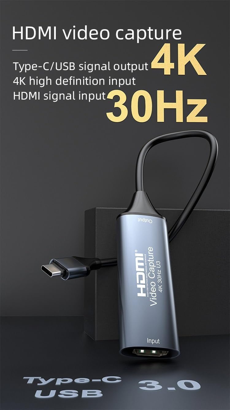 NÖRDIC Video Capture Card USB-C 4K30Hz USB3.0