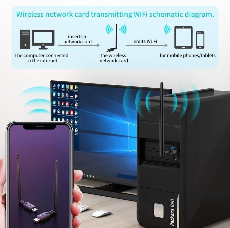 NÖRDIC WIFI6 Bluetooth 5.3 trådløs adapter Dual Band 2.4/5.8GHz