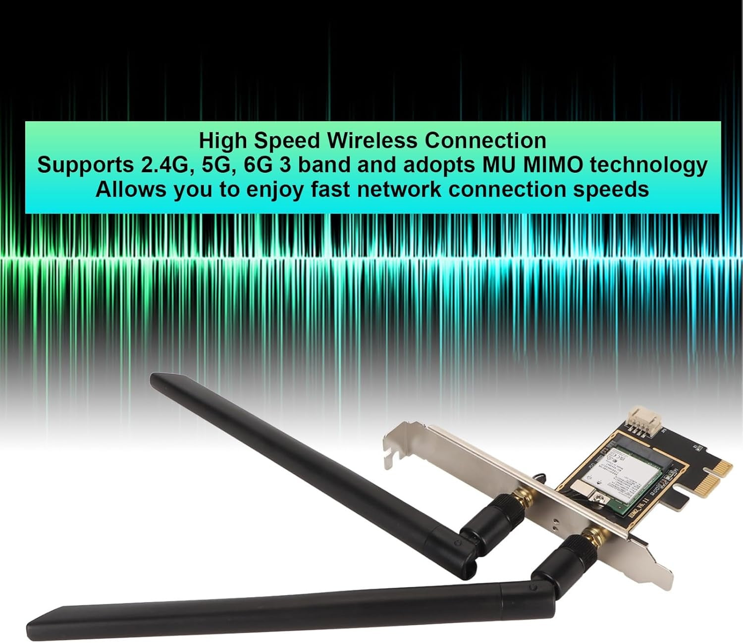 NÖRDIC WiFi 7 PCIe x1 trådløst nettverkskort med Intel BE200-chipset, 8800 Mbps, Bluetooth 5.4