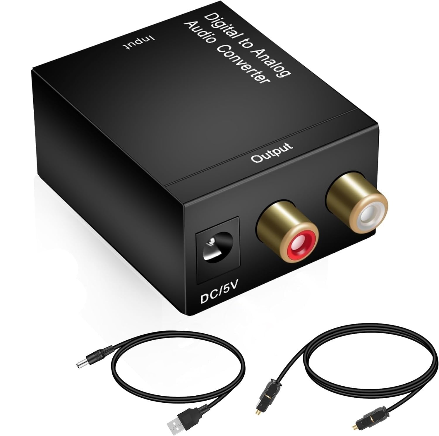 NÖRDIC digital til analog lydkonverter Mini DAC, TOSLINK og koaksial til RCA L / R Audio, Metal D / A Converter