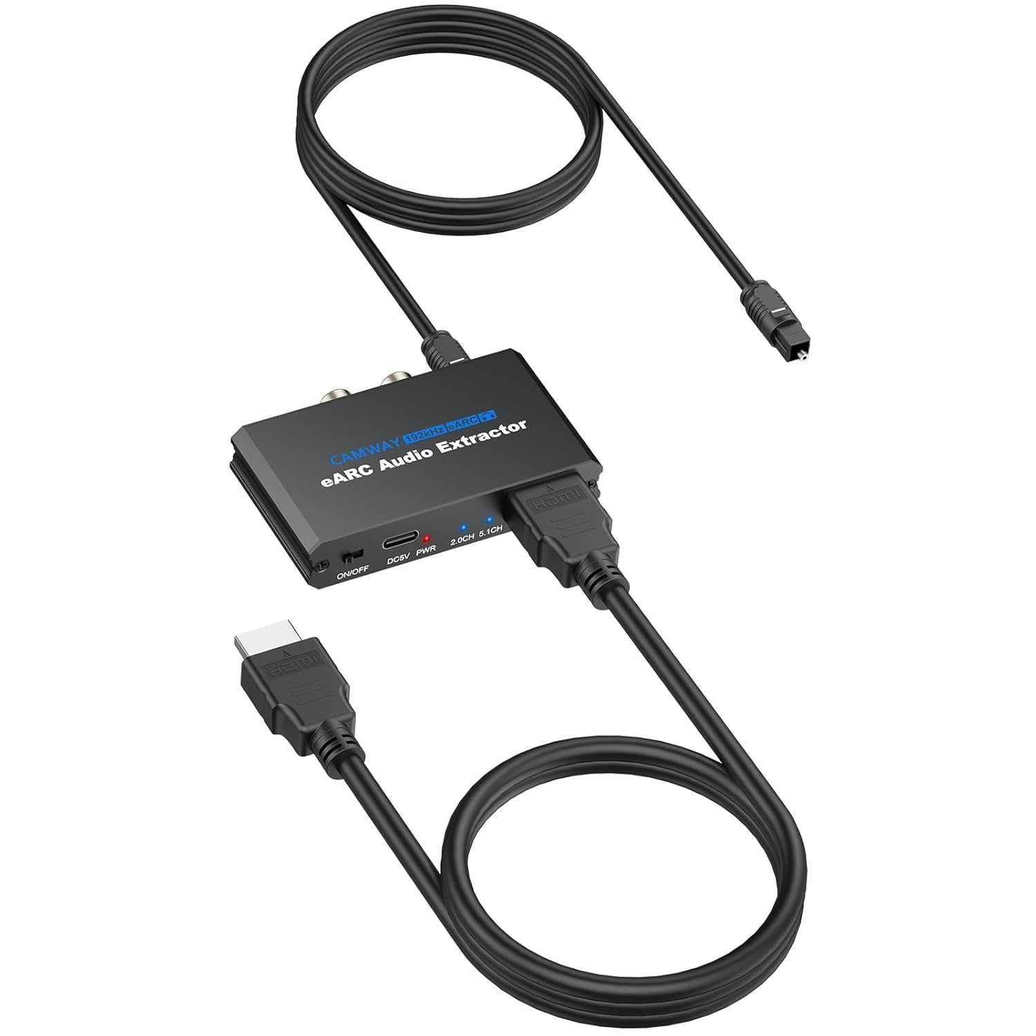 NÖRDIC HDMI eARC/ARC til Optisk og RCA Lydekstraktor, støtter 5.1/2.0-kanals lyd CEC