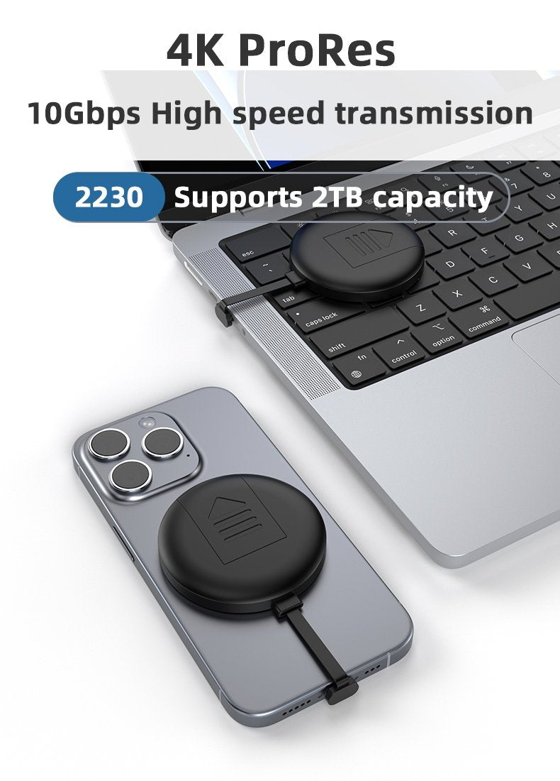 NÖRDIC magnetisk NVMe/SATA 2230 SSD eksternt kabinett USB-C 10 Gbps