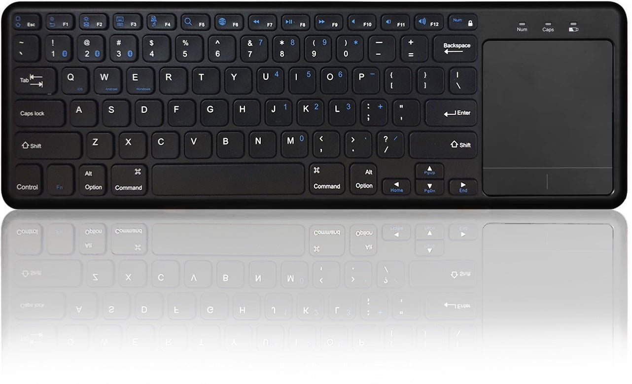 NÖRDIC trådløst 2.4G-tastatur med berøringsplate, 78 taster, iOS, Android, Windows, arabisk layout
