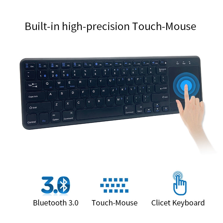 NÖRDIC trådløst 2.4G-tastatur med berøringsplate, 78 taster, iOS, Android, Windows, arabisk layout