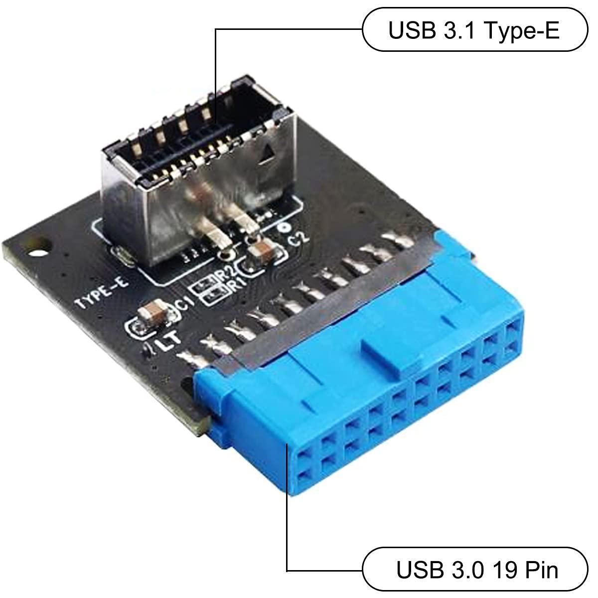 NÖRDIC vinklet USB 3.0 19 pins til Type E-adapter