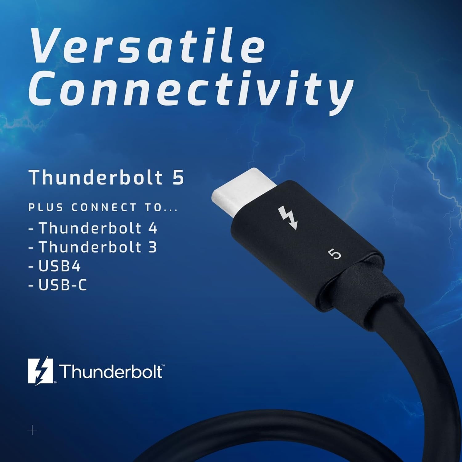 OWC 30cm Thunderbolt 5 Sertifisert USB-C kabel 120G 240W 8K60Hz Kompatibel med Thunderbolt 4, USB4 og USB-C, Svart