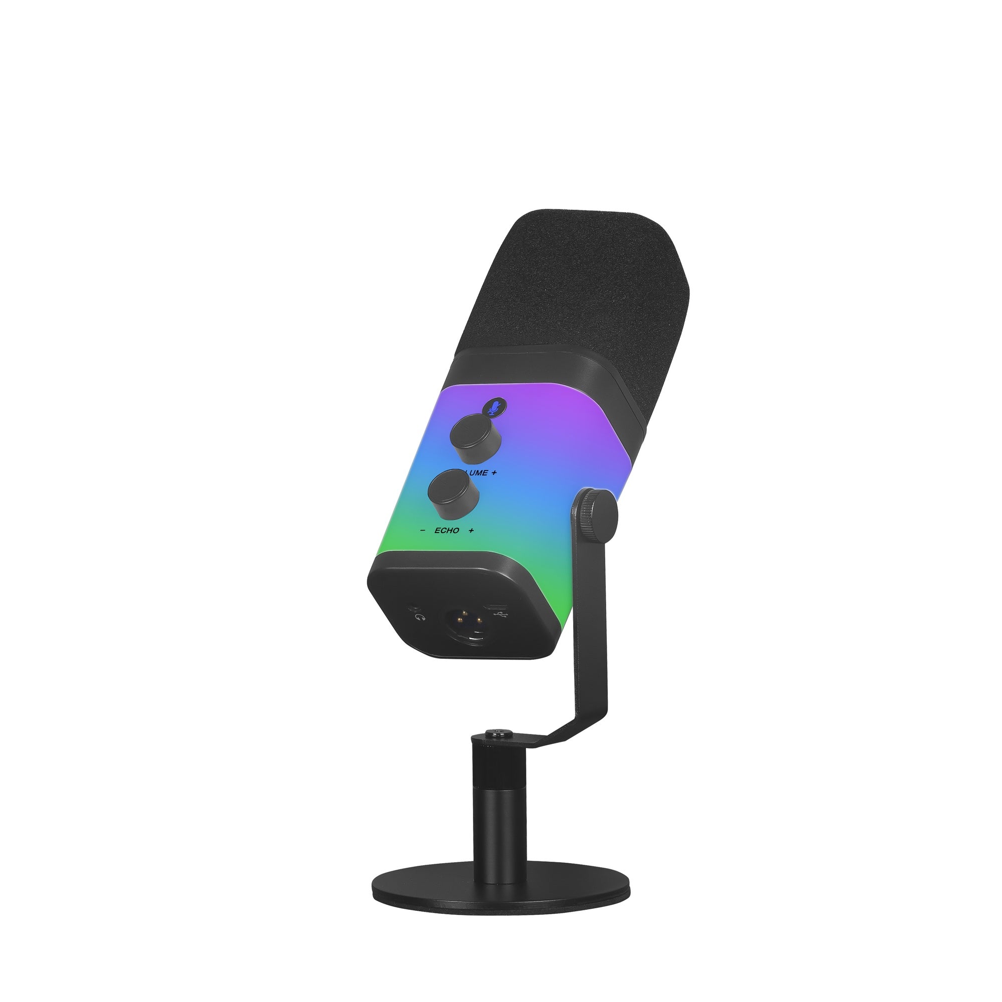 NÖRDIC Profesjonell RGB-dynamisk mikrofon USB-C, XLR, 3,5mm