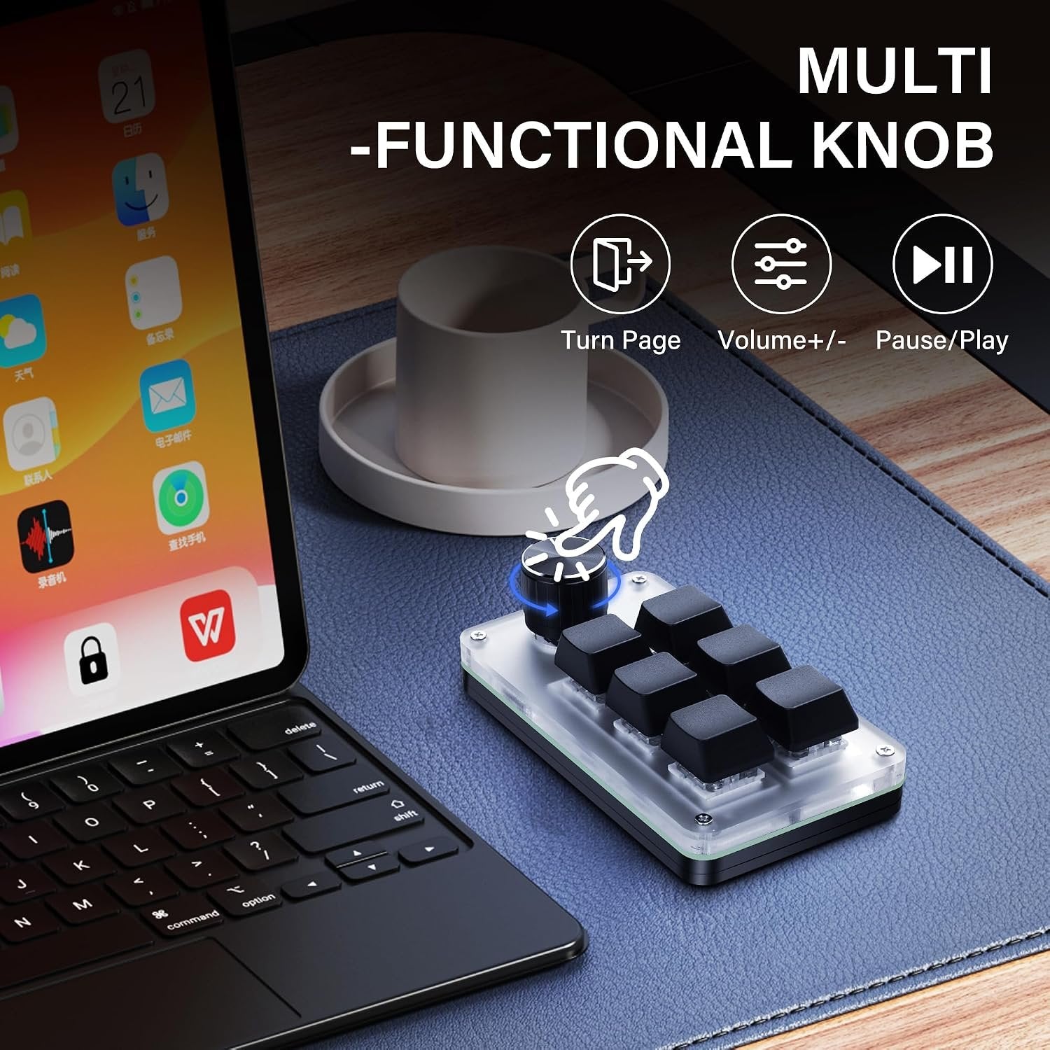 Programmable Keyboard USB Mini 6 Keys 1 Button Mechanical OSU Gaming Keyboard RGB DIY Multifunction Keyboard Compatible with Mac OS Windows