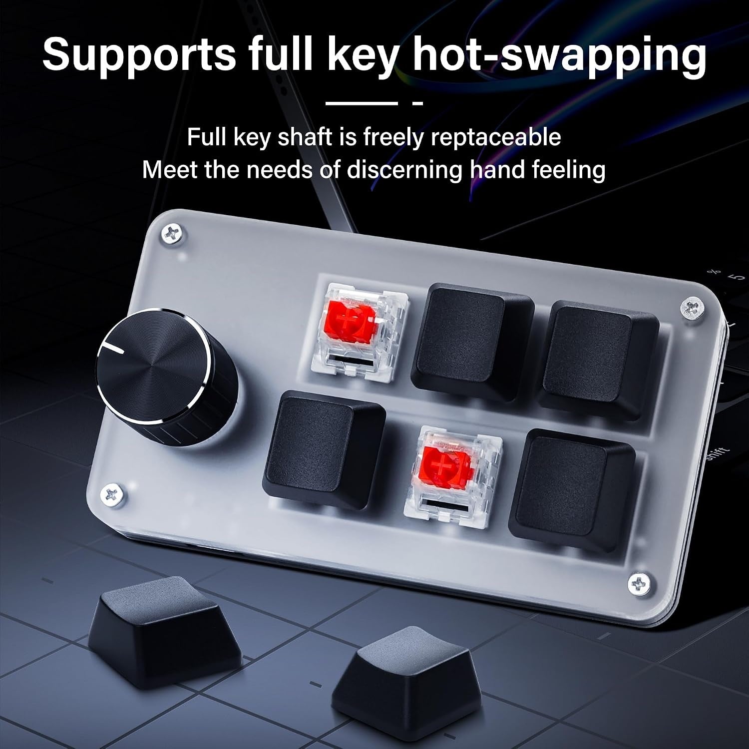 Programmable Keyboard USB Mini 6 Keys 1 Button Mechanical OSU Gaming Keyboard RGB DIY Multifunction Keyboard Compatible with Mac OS Windows