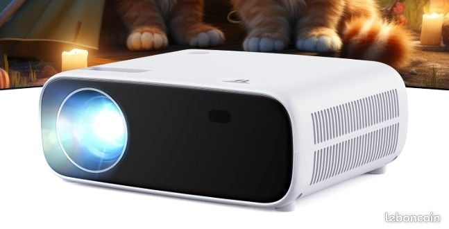 Projektor med WiFi og Bluetooth, 20 000 Lumen, 4K-støtte, Full HD 1080P-oppløsning, støtter Switch og PS5