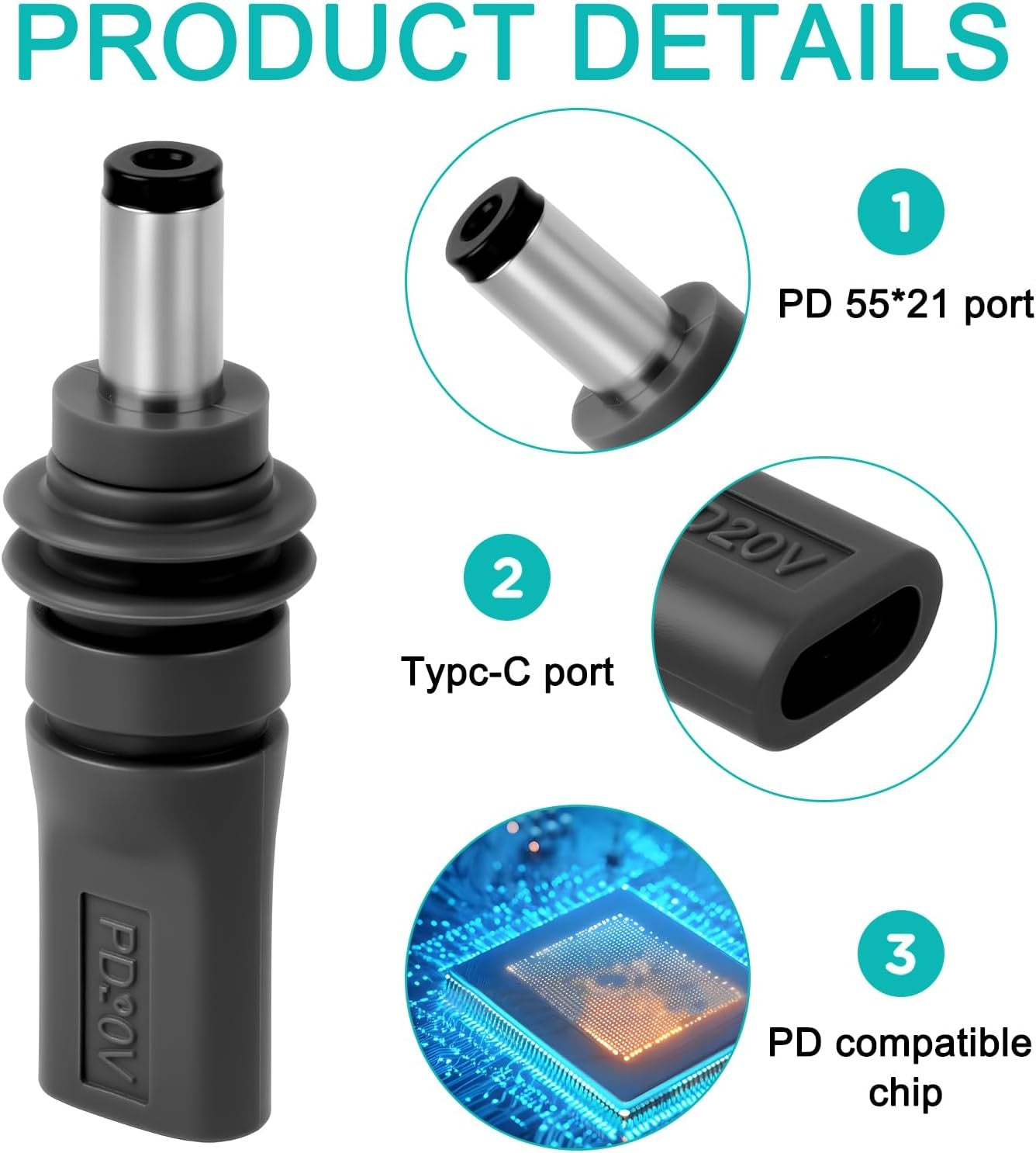 Starlink Mini-adapter USB-C PD 100W hunn til DC 5,5 × 2,1 mm, vanntett