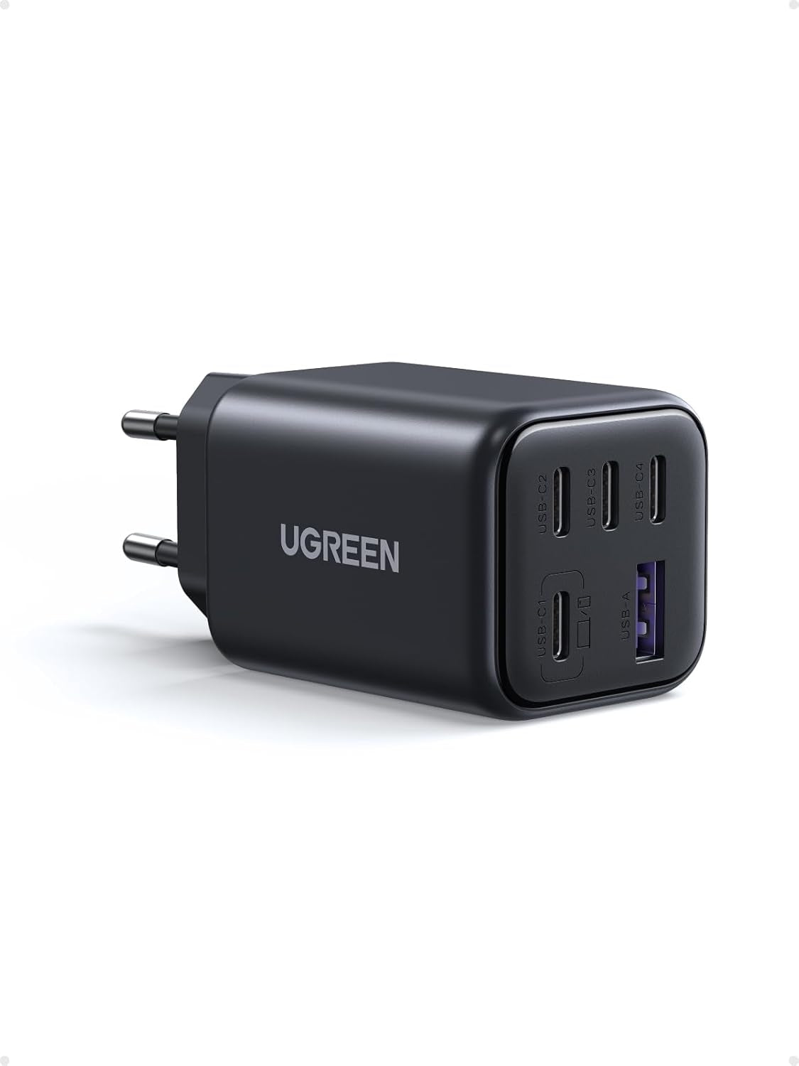 UGREEN 5-ports 45W USB-C hurtiglader med GaN, PD/PPS/QC og 4 USB-C-porter for iPhone 17/16/15, Galaxy S26/S25/S24/S23, iPad, MacBook Neo/Air