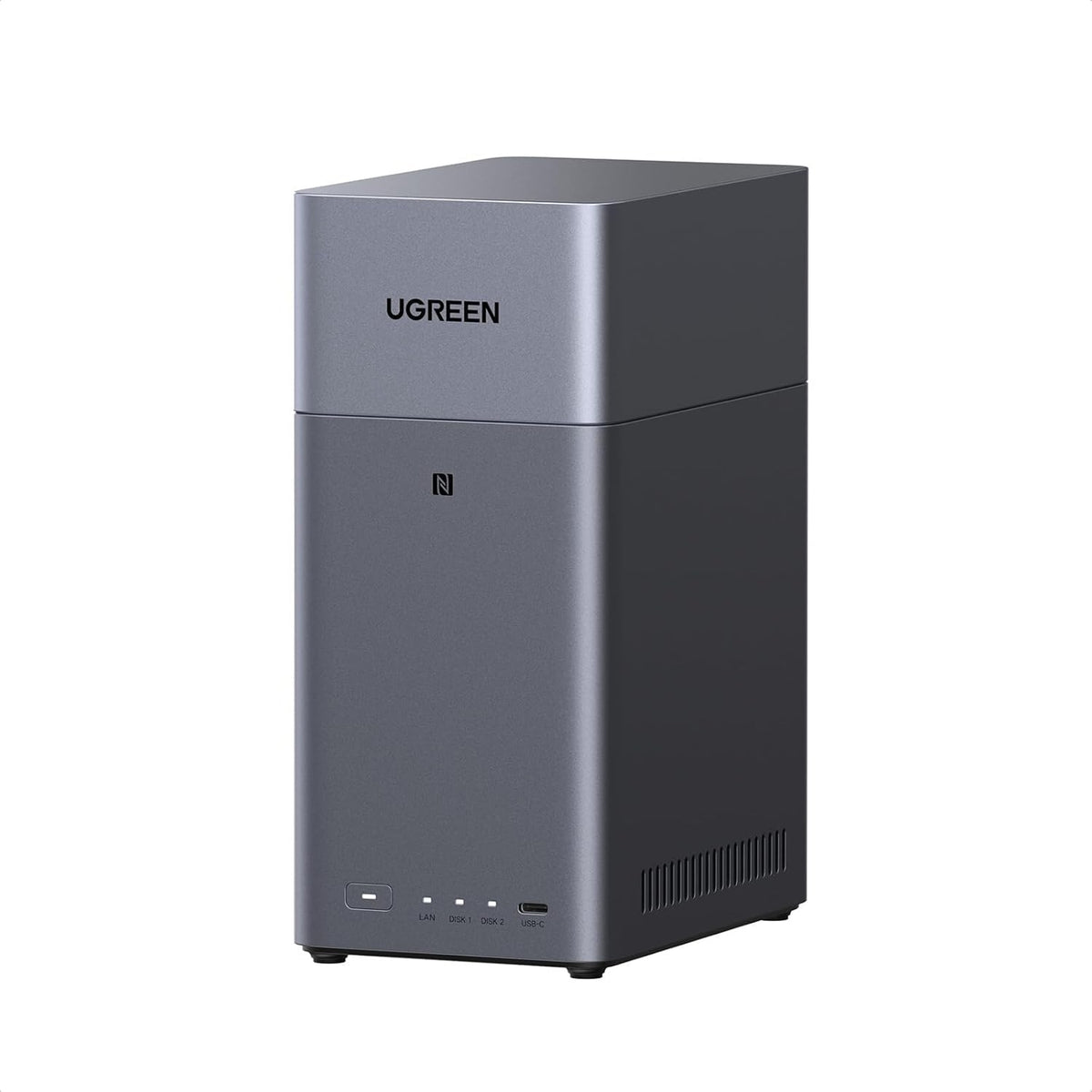UGREEN NASync DH2300 2-Bay NAS + 2M Cat8 Ethernet Cable, 4GB RAM, NFC One-Touch, AI Photo Album, 1GbE LAN, Beginner-Friendly Home NAS |40Gbps 2000Mhz