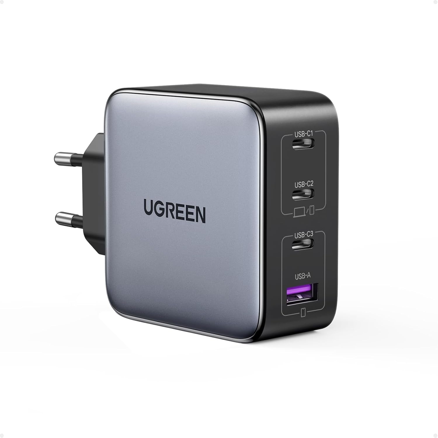 UGREEN Nexode 100W GaN USB-C 4-port lader, for MacBook Pro/Air, iPad Pro, iPhone 17/16/15-serien, Galaxy S25/S24, Pixel 10/9, Steam Deck, Pixelbook