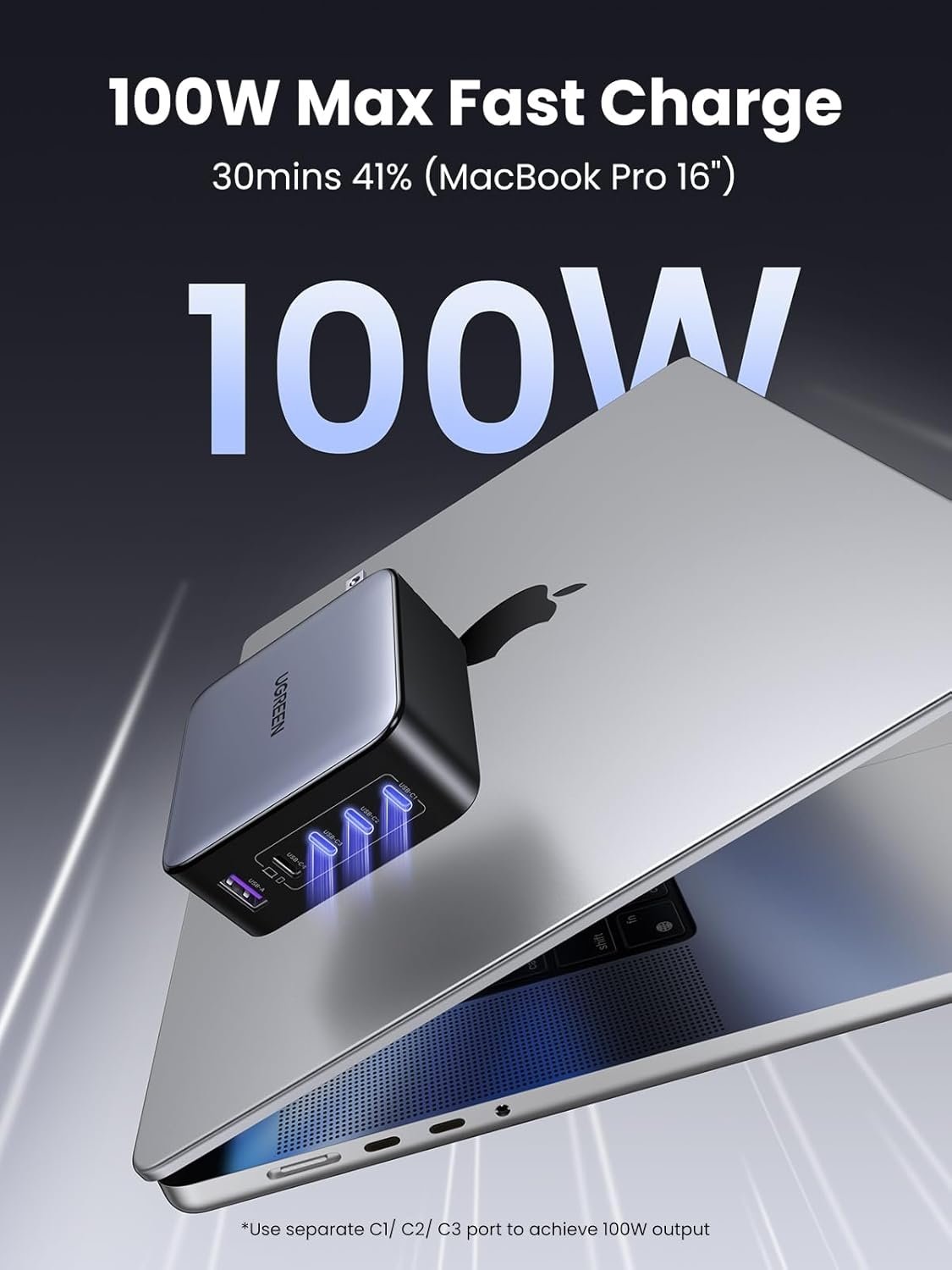 UGREEN 100W USB C-lader Nexode 5-Port GaN-lader
