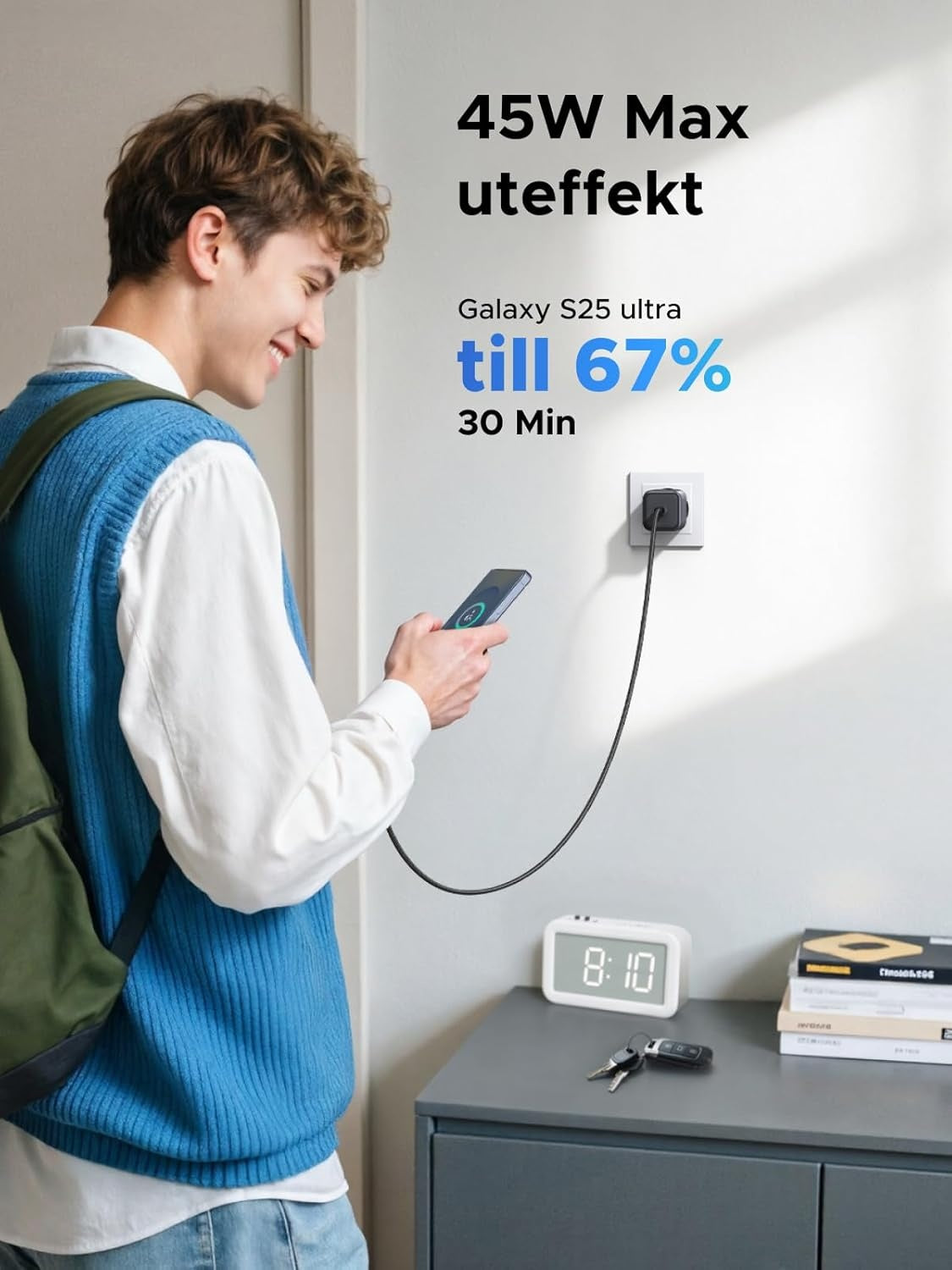 UGREEN USB-C Lader 45W PPS GaN Hurtiglader med PD